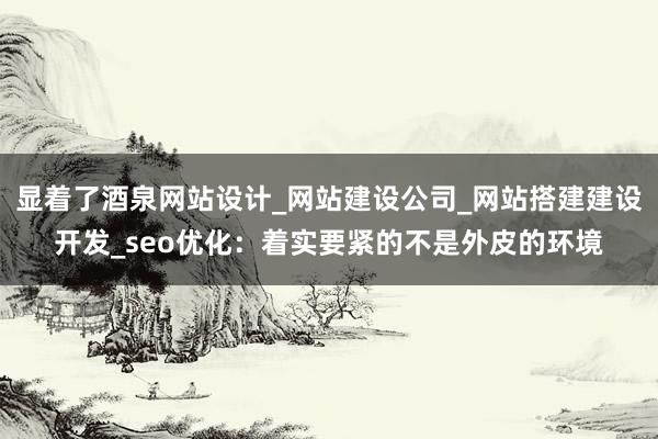 显着了酒泉网站设计_网站建设公司_网站搭建建设开发_seo优化：着实要紧的不是外皮的环境